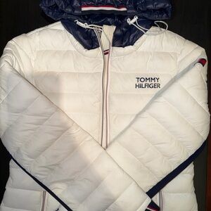 Tommy Hilfiger White and Navy Packable Jacket